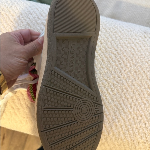 Lanvin White and Black Sneakers with Red Laces - Picture 5 of 6